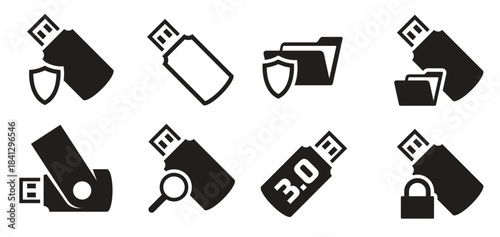 usb icons set