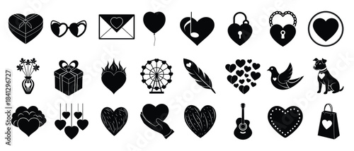 valentine s silhouette collection on white 