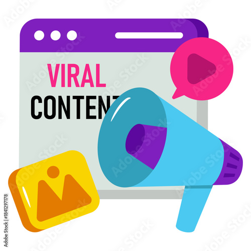 Editable design icon of viral content 
