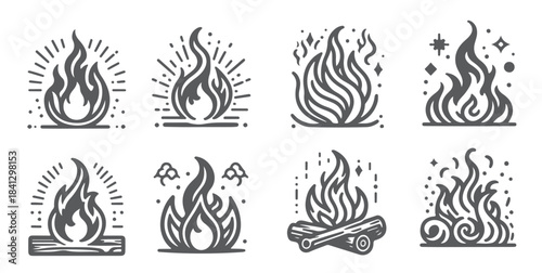 ignite your art hand drawn fire illustration collection