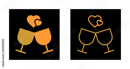 Wine Glass with Cheers Icon Design