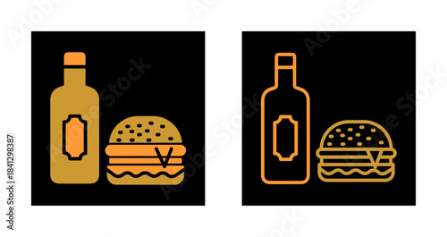 Wine and Food Pairing Icon Design