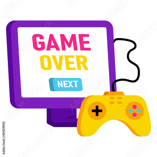 A flat design, icon of game over