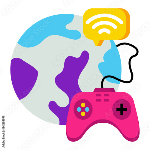 Modern design icon of global gaming 