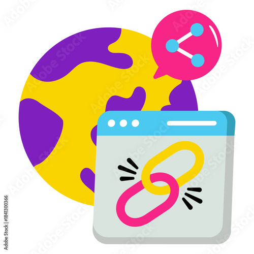 An illustration design of linked website 