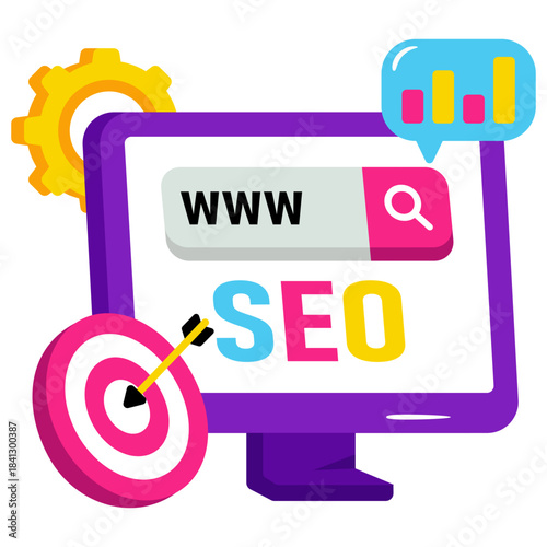 Conceptual flat design illustration of search engine optimization 