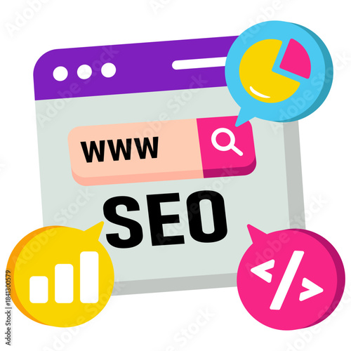 Conceptual flat design illustration of se website 