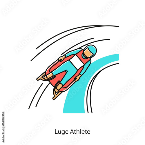 Colorful Luge Sport Illustration showing the thrill of winter competition