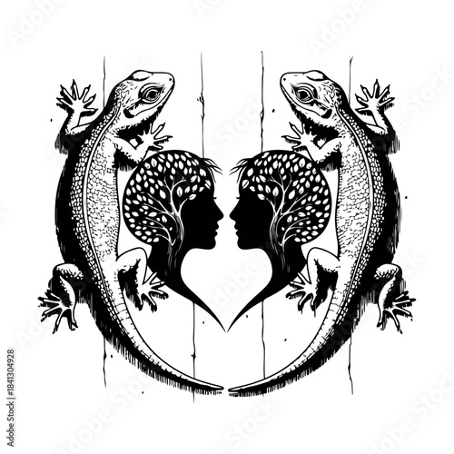 Abstract geometric composition with vibrant color accents