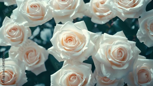 Closely grouped roses with light pink petals.