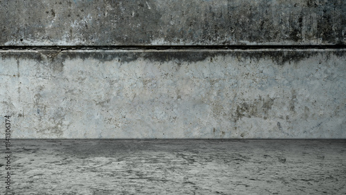 Gray concrete texture wall and floor for an abstract textured background
