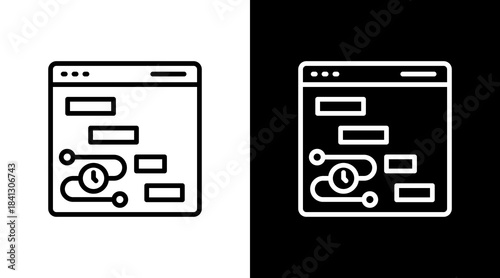 Gantt Chart With Icon Set Design