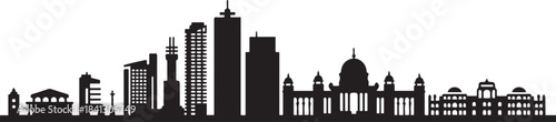 Bangalore India City Skyline. design Vector black silhouette
