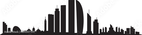 Abu Dhabi UAE City Skyline. design Vector black silhouette
