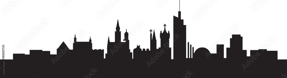 Fototapeta premium Poland City Skyline. design Vector black silhouette