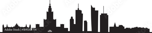 Poland City Skyline. design Vector black silhouette
