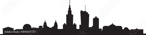 Poland City Skyline. design Vector black silhouette