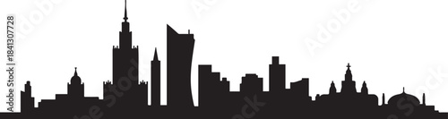Poland City Skyline. design Vector black silhouette