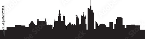 Poland City Skyline. design Vector black silhouette