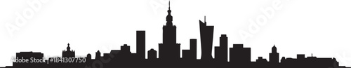 Poland City Skyline. design Vector black silhouette