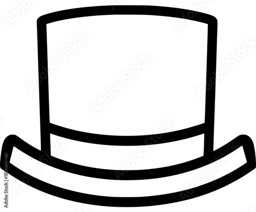 Elegant Elegance: Classic Top Hat Black White | Clean, isolated vector art for creative projects.