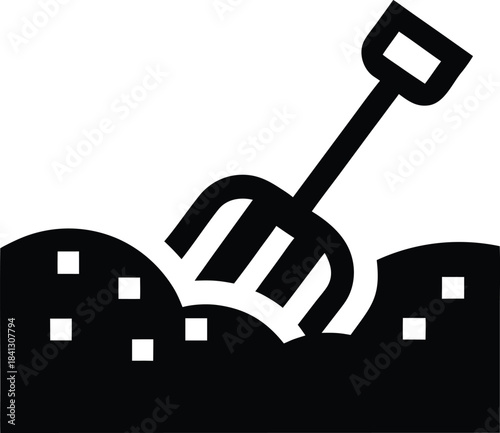 beach sand icon Black silhouette vector illustration on transparent background