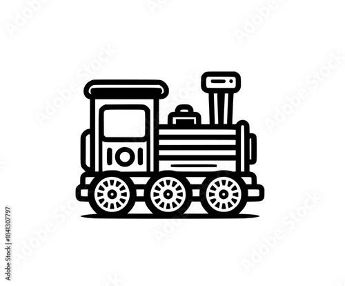 Vintage Steam Locomotive Icon | Clean, isolated vector art for creative projects.