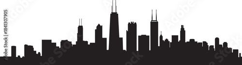 Chicago skyline silhouette. design Vector black silhouette