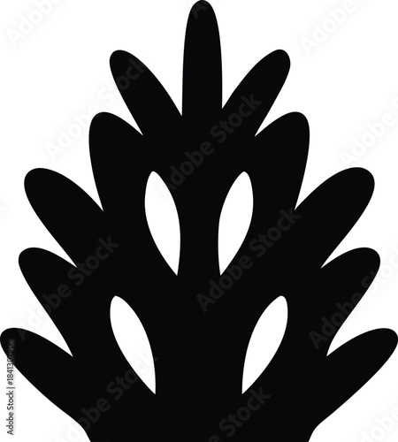 bush icon Black silhouette vector illustration on transparent background