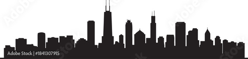 Chicago skyline silhouette. design Vector black silhouette