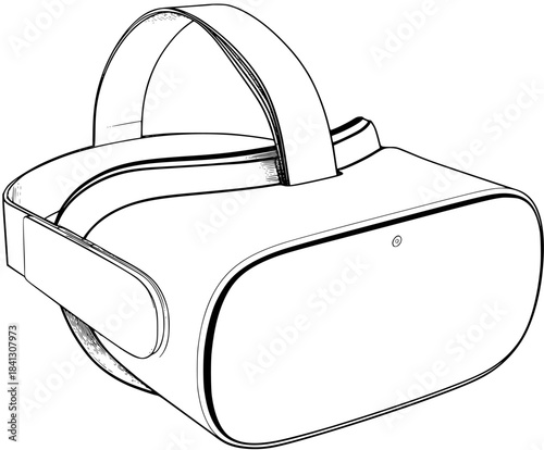 Immersive Reality: Virtual Tour Black White | Clean, isolated vector art for creative projects.