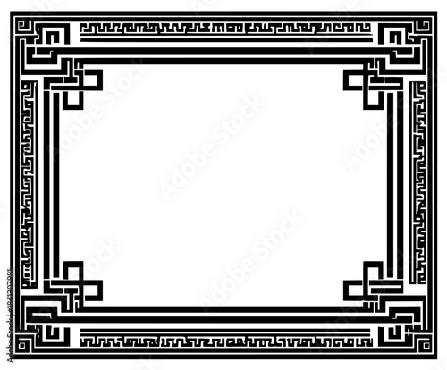 Black White Art Deco Mirror Frame Design | Clean, isolated vector art for creative projects.