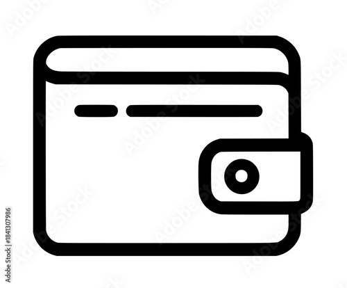 monochromatic symbol wallet credit card | Clean, isolated vector art for creative projects.