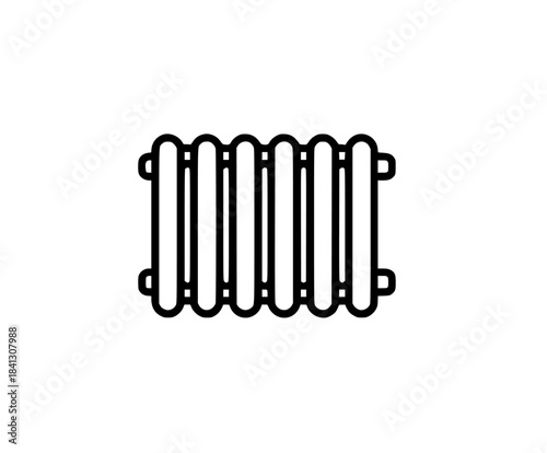 wall radiator flat vector icon black white only simple | Clean, isolated vector art for creative projects.