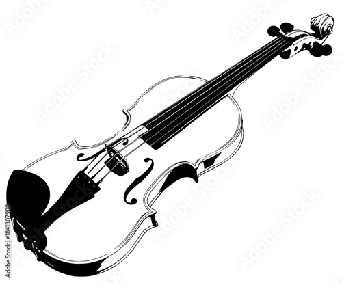 Melodic Strings: Timeless Instrument Harmony | Clean, isolated vector art for creative projects.