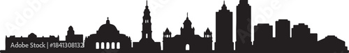 Mexico City Skyline Urban Landscape. design Vector black silhouette