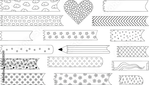 Set of 48 Patterned Paper Rolls with Various patterns