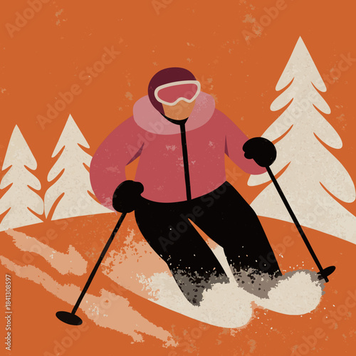 skier in the mountains