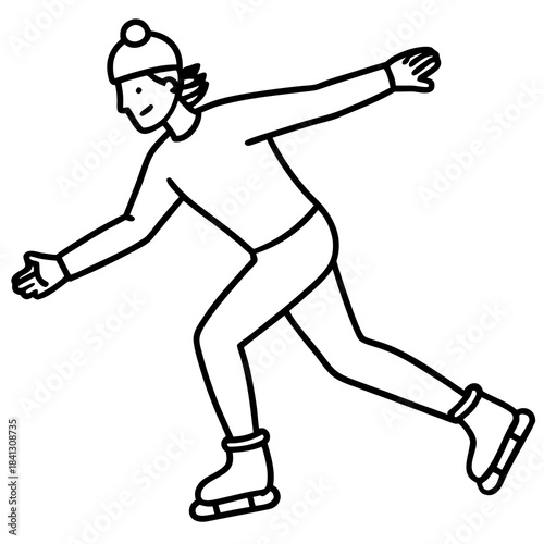 skating man silhouette vector illustration