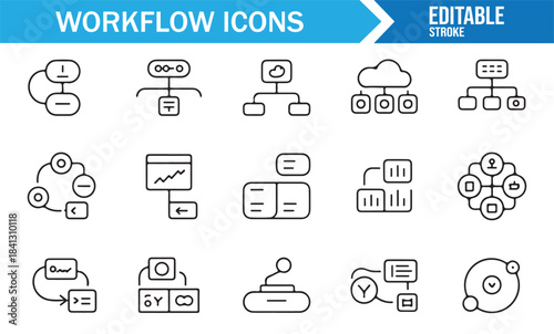 Professional outline icons for productivity and planning workflows