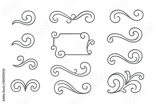 Elegant vintage ornamental swirls and decorative calligraphic design elements for borders and frames