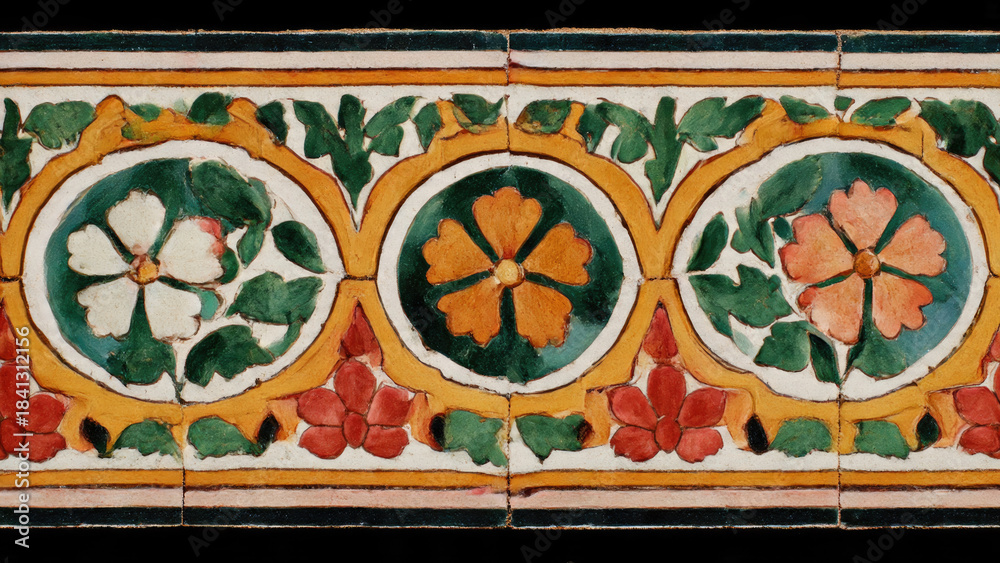 Obraz premium Floral Tile Border