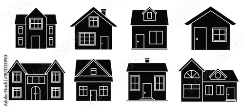 house icon set simple set of house icons for web design