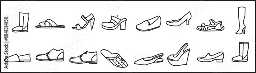  icon set shoes model editable