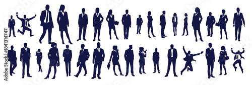 business people silhouette set business man and woman