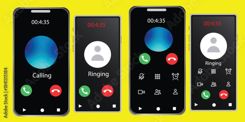 Mobile Phone Call Interface – Ringing and Calling Screen UI Design