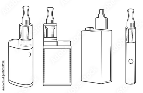 vaporizer cigarette icons vape black outline icons