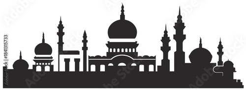 chennai city black silhouette isolated on a white background