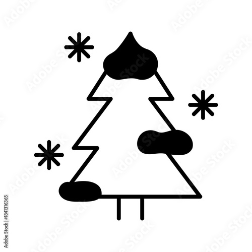 Pine tree with snow