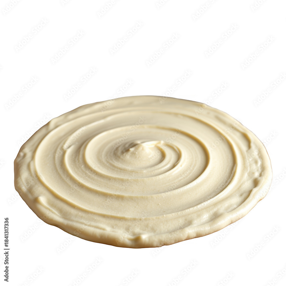 Fototapeta premium Gluten-free pancake batter rolled out on a table, isolated